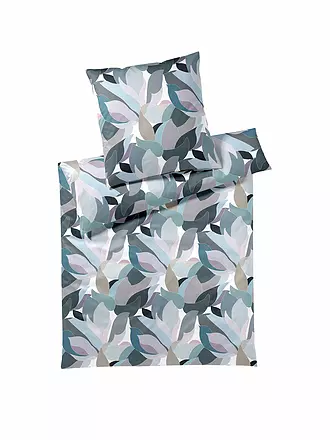 ELEGANTE | Satin-Bettwäsche 70x90cm/140x200cm NIGHT GARDEN Bleu | 